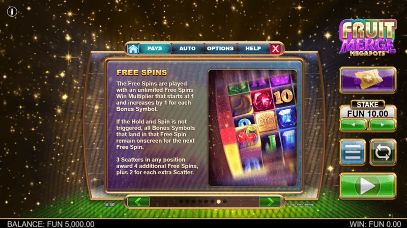 Fruit Merge Megapots – informacije o Free Spins i množitelju