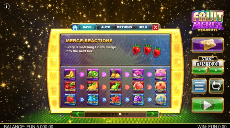 Fruit Merge Megapots – spajanje voća u Hold and Spin